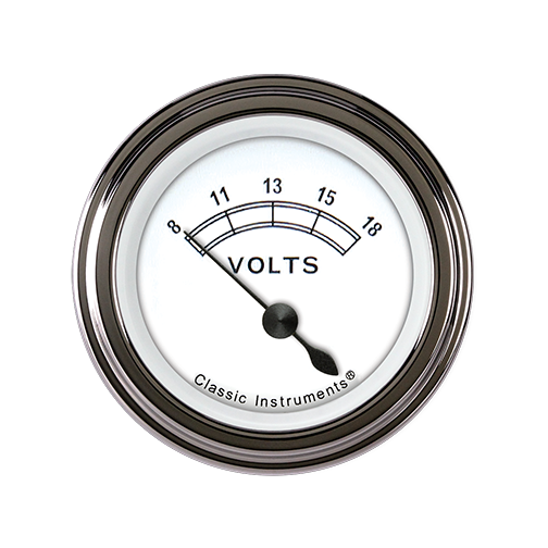 Classic Instruments Classic White 2-1/8" Volt Gauge - CW30SLF