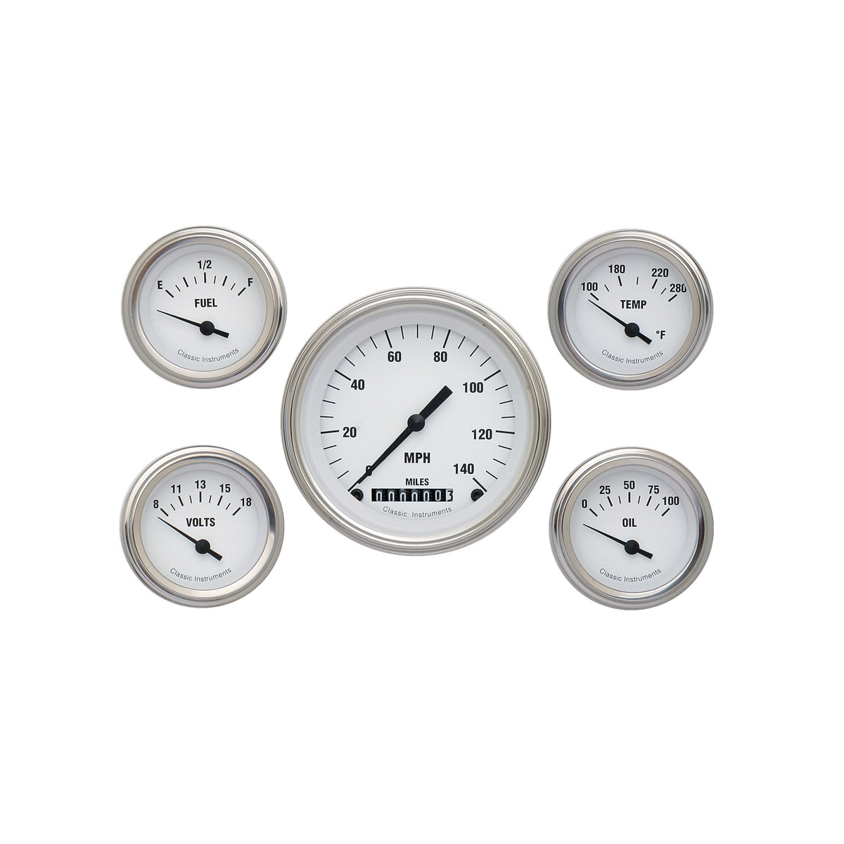 Classic Instruments White Hot Five Gauge Set - WH00SLF