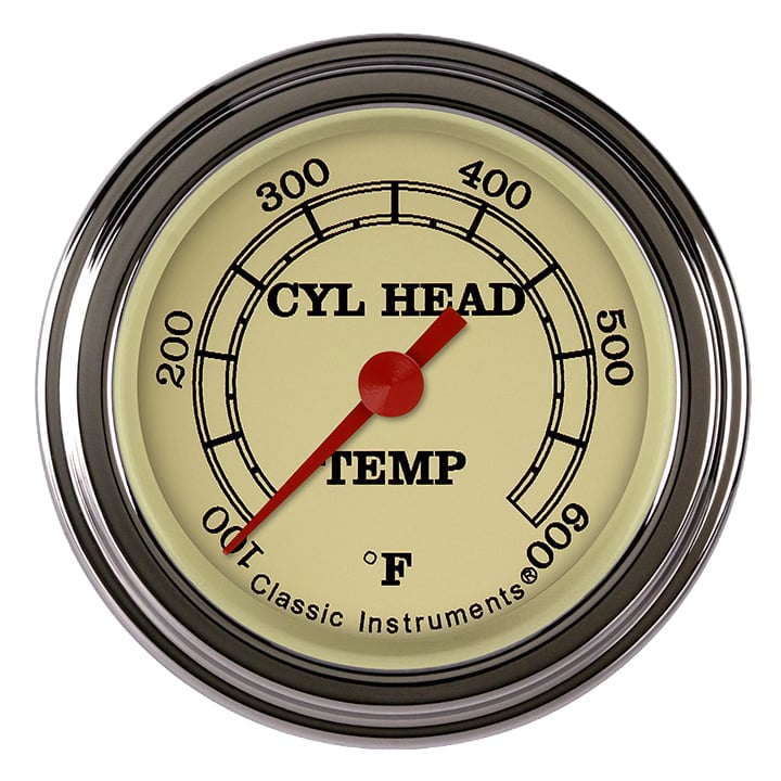 Classic Instruments Vintage 2-1/8" Cylinder Head Tempature Gauge - VT197SLF