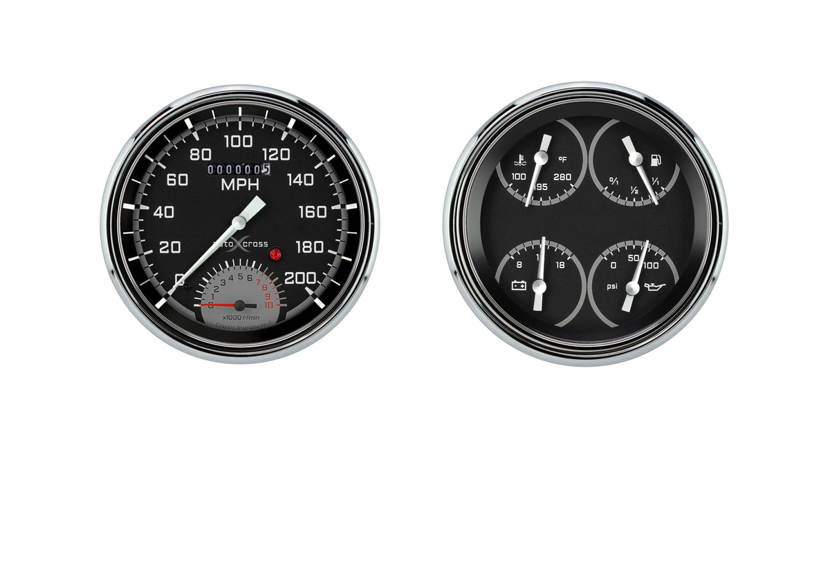 Classic Instruments 1947-53 Chevy Truck AutoCross Gray Speedtach/Quad LS Gauges - CT47AXG62-LS