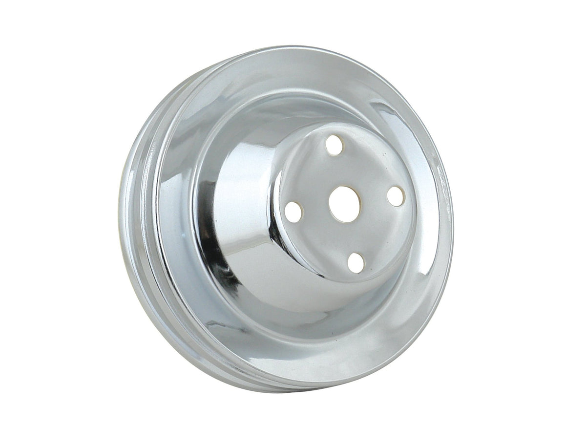 Mr. Gasket Water Pump Pulley - Chrome - Double Groove - 4975