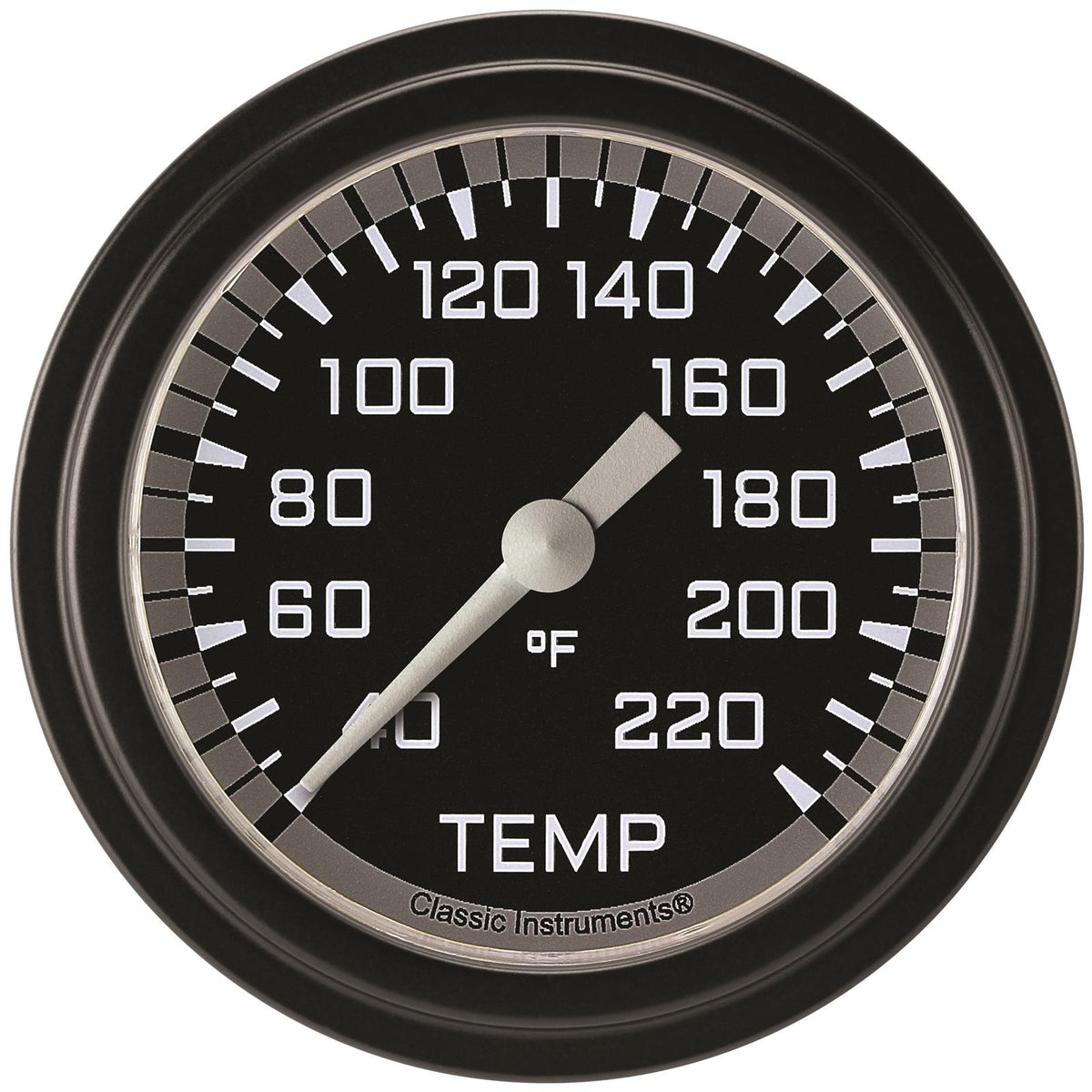 Classic Instruments Autocross Gray 2-5/8" Stock Eliminator Tempature Gauge - AX329GBLF