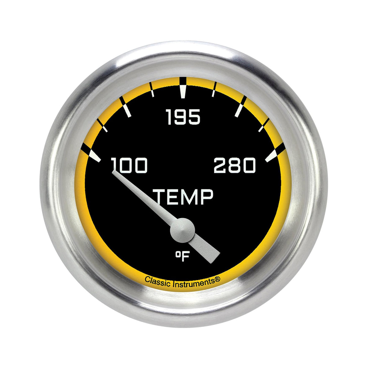 Classic Instruments AutoCross Yellow 2-5/8" Short Sweep Water Temp Gauge - AX226YAPF-12