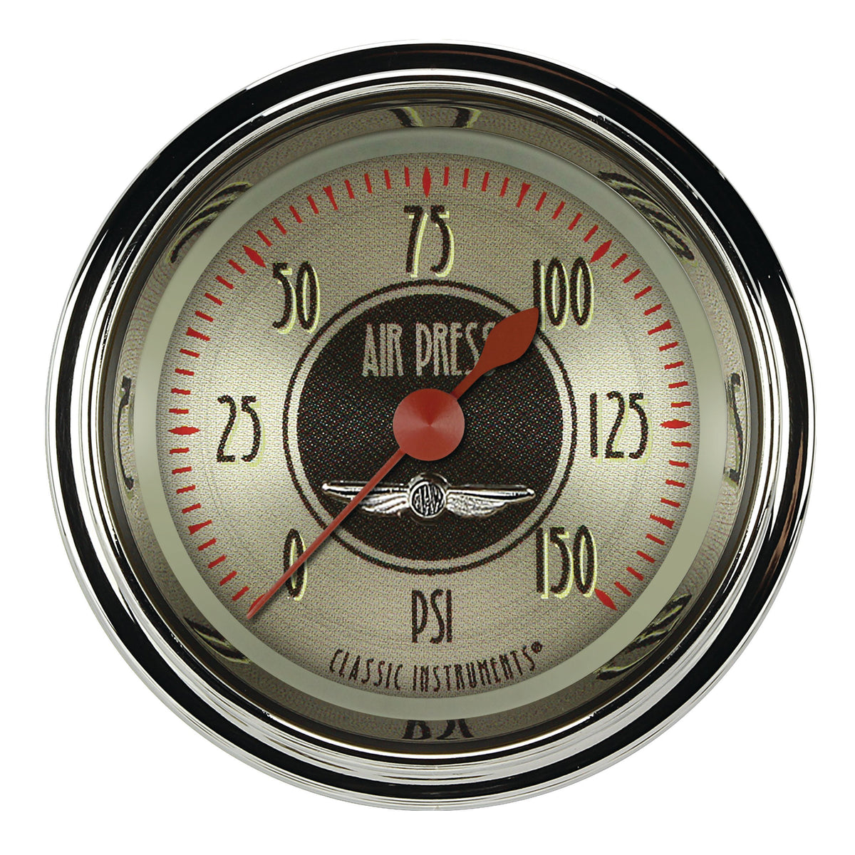 Classic Instruments All American Nickel 2-1/8" Air Pressure Gauge - AN118SHC