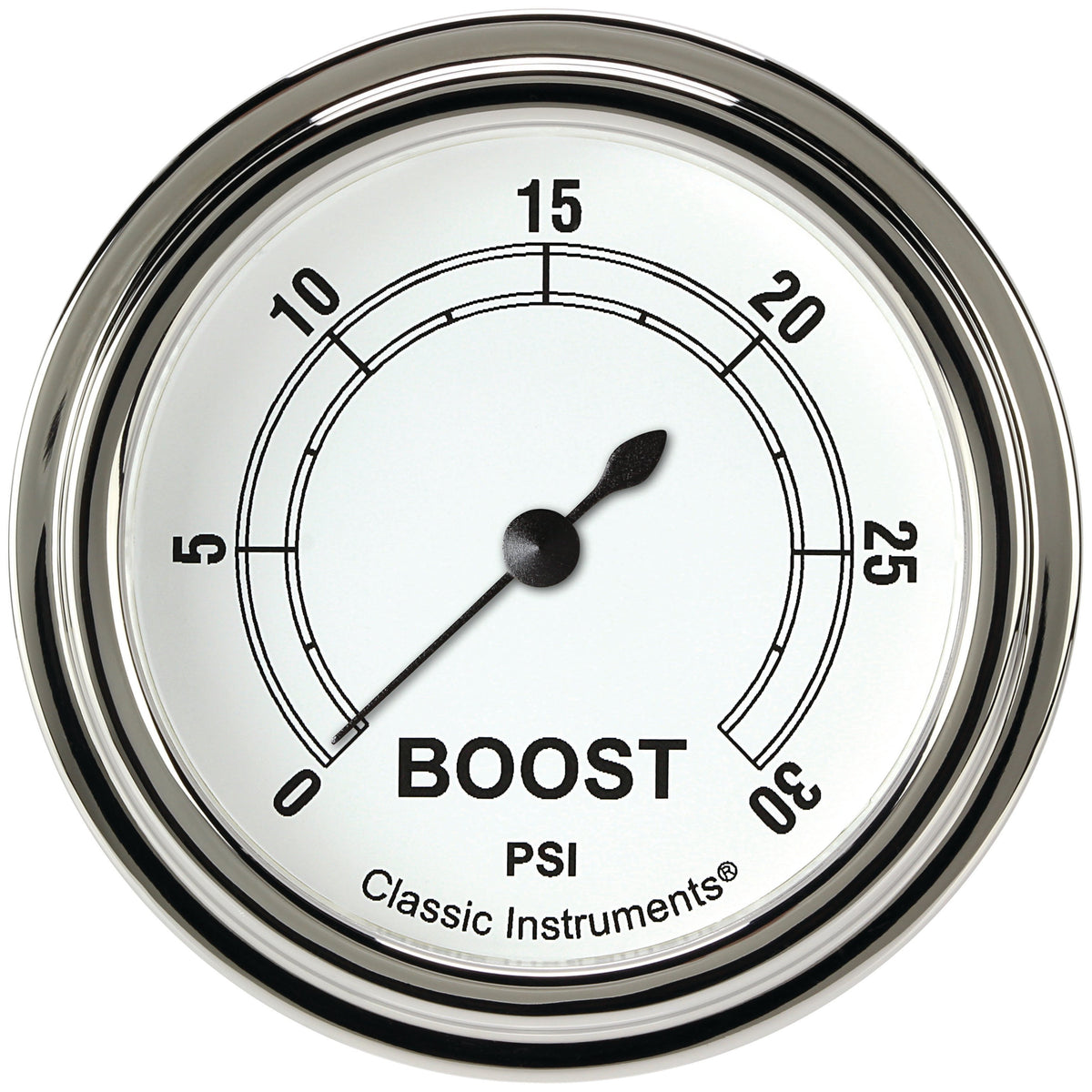 Classic Instruments Classic White 2-5/8" Boost Gauge (30 PSI) - CW342SLF