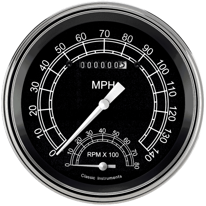 Classic Instruments Traditional 5" Speedtachular Speedometer Gauge - TR50SLC
