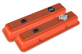 Holley Valve Covers - Muscle Series - Finned - SBC - Factory Orange - 241-136
