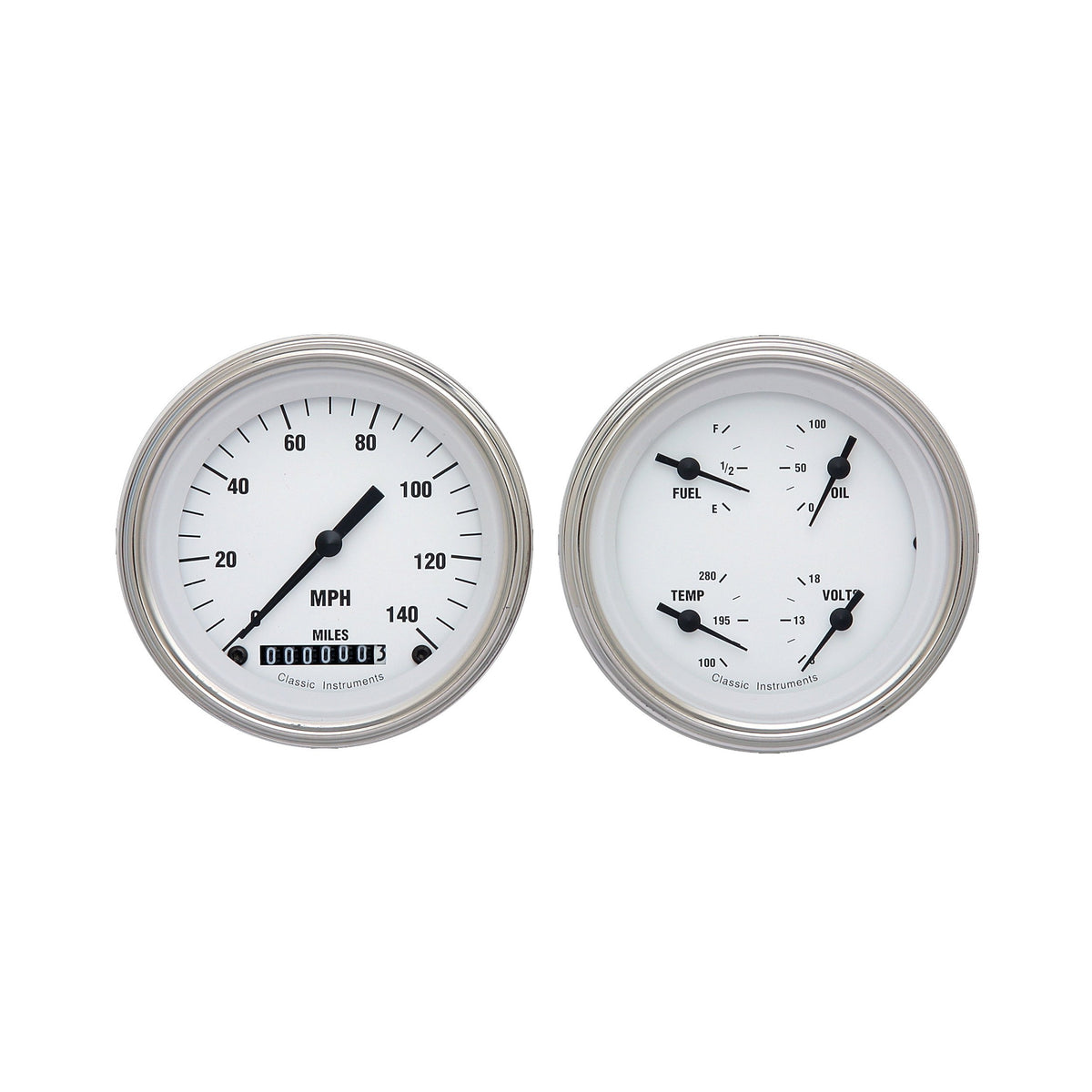 Classic Instruments White Hot Two Gauge Set - WH02SLF