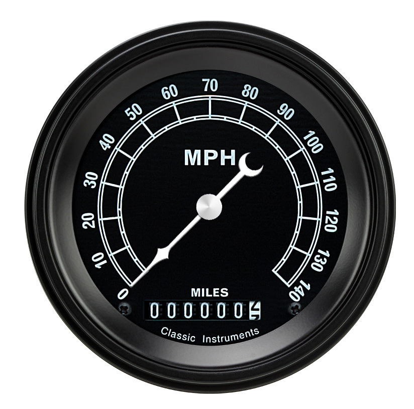 Classic Instruments Traditional 3" Speedometer Gauge (140 MPH) - TR55BLF