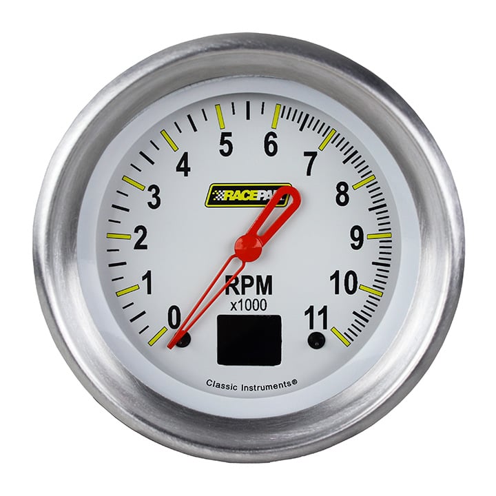 Classic Instruments Racepak 3-3/8" Tach White - 250-CI-080WA