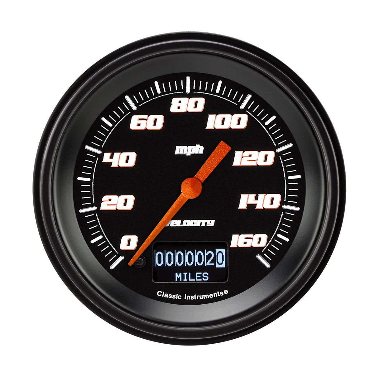 Classic Instruments Velocity Black 3-3/8" Speedometer Gauge w/ Info Screen - VS55DBBLF