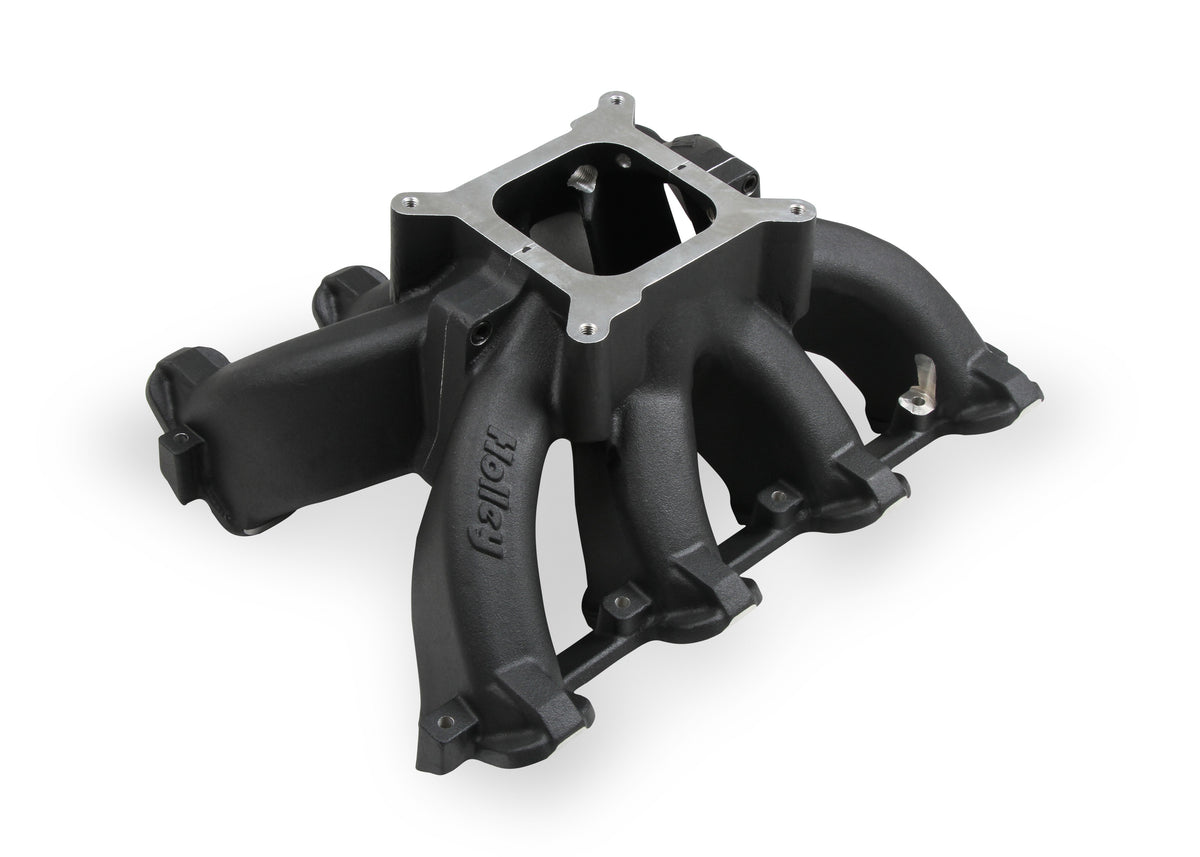 Holley Single Plane Split-Design Race Intake Manifold- GM LS1/LS2/LS6- Black - 300-256BK