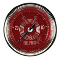 Classic Instruments V8 Red Steelie 2-1/8" Fuel Pressure Gauge (100 PSI) - V8RS146SHC