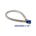 NOS Stainless Steel Braided Hose -4AN to -3AN 1-foot Blue - 15340NOS