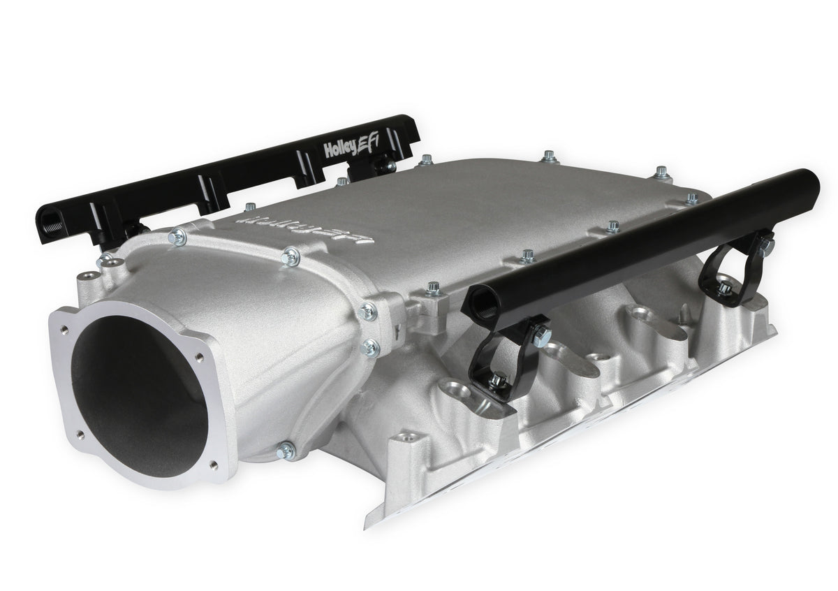 Holley EFI Holley Ultra Lo-Ram Manifold Kit Single Injector- Satin - GM LS3/L92 - 300-680