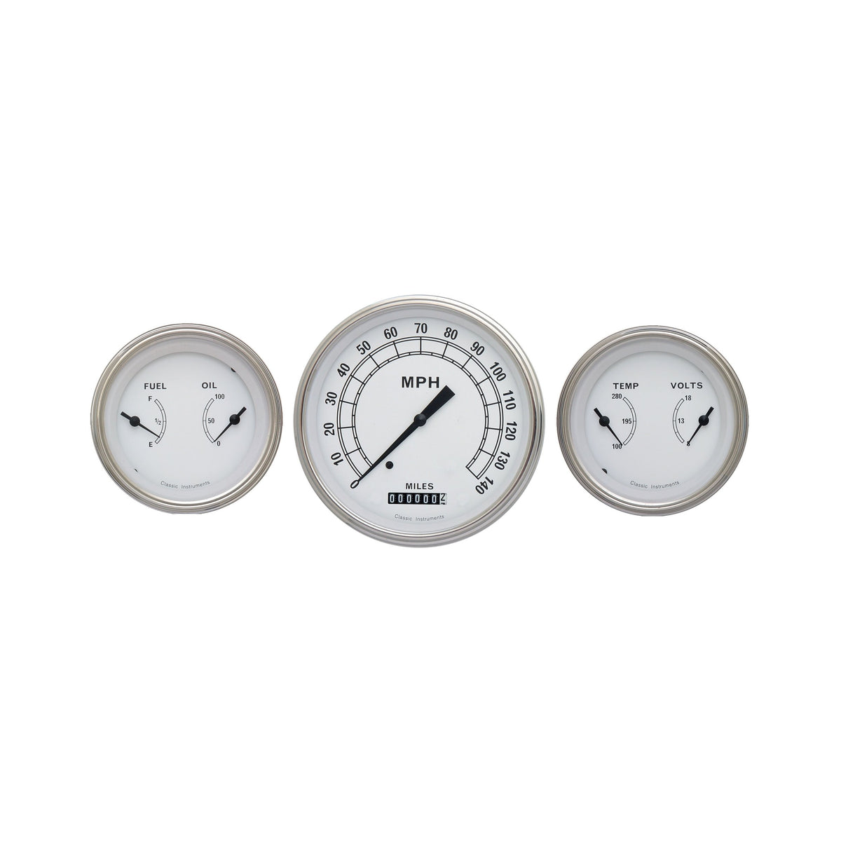 Classic Instruments Classic White Three Gauge Set - CW64SLF