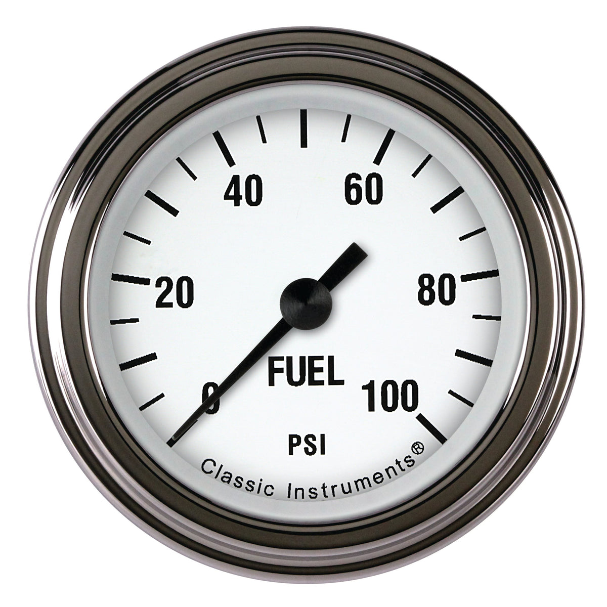 Classic Instruments White Hot 2-1/8" Fuel Pressure Gauge (100 PSI) - WH146SLF