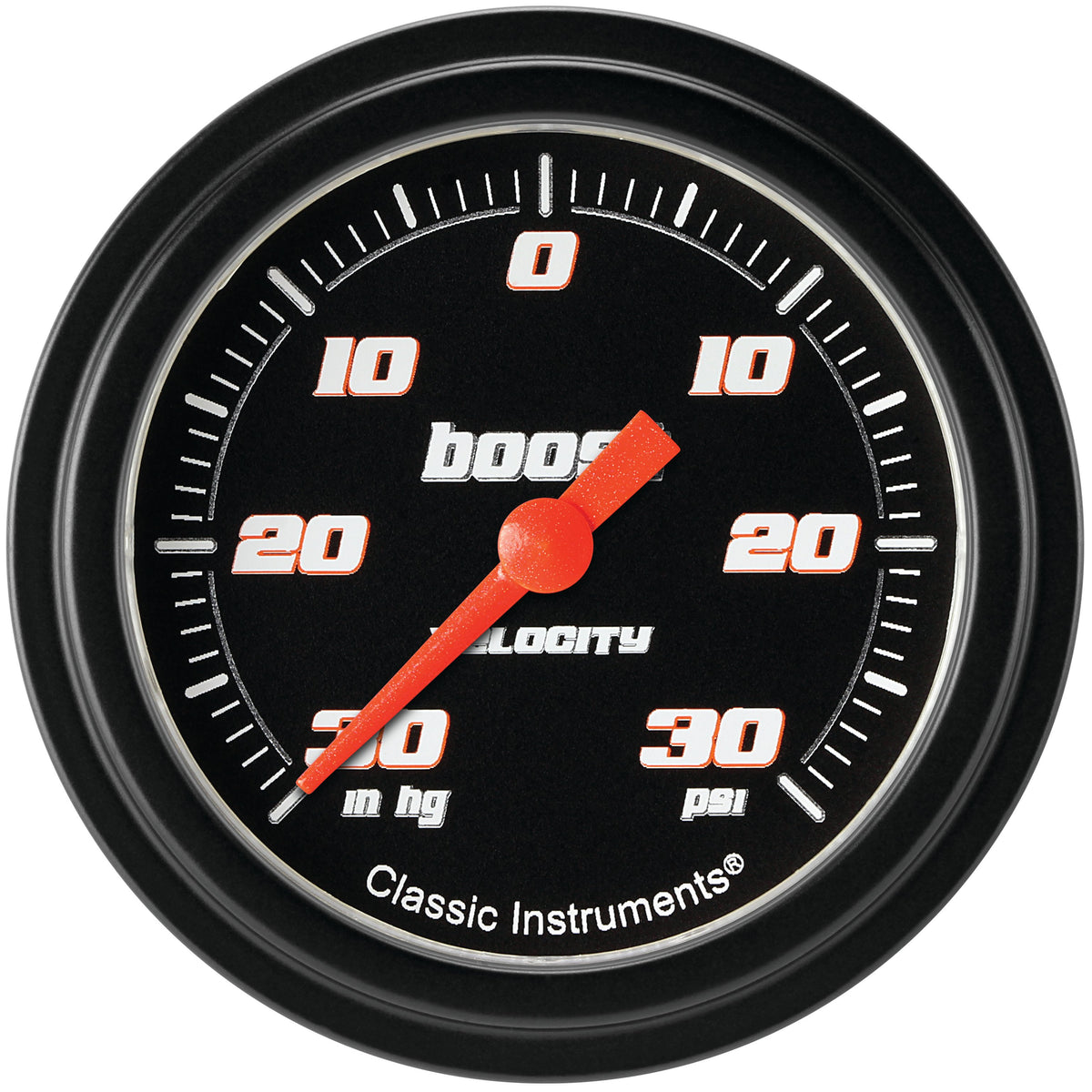 Classic Instruments Velocity Black 2-5/8" Boost/Vac Gauge - VS341BBLF