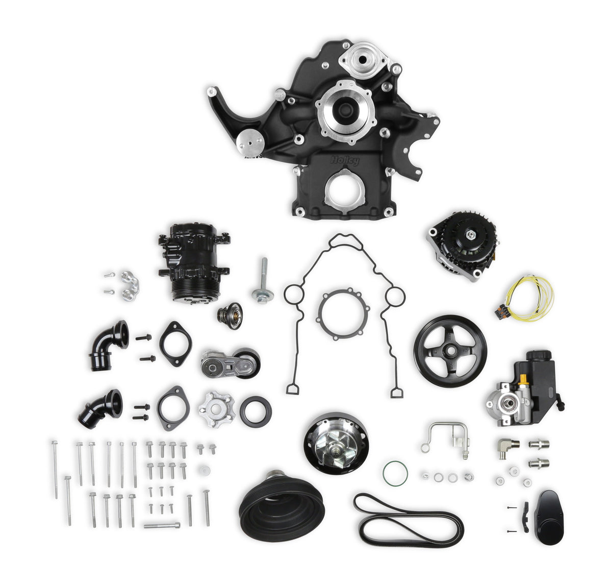 Holley Black Mid-Mount Complete Accessory System - 20-291BK