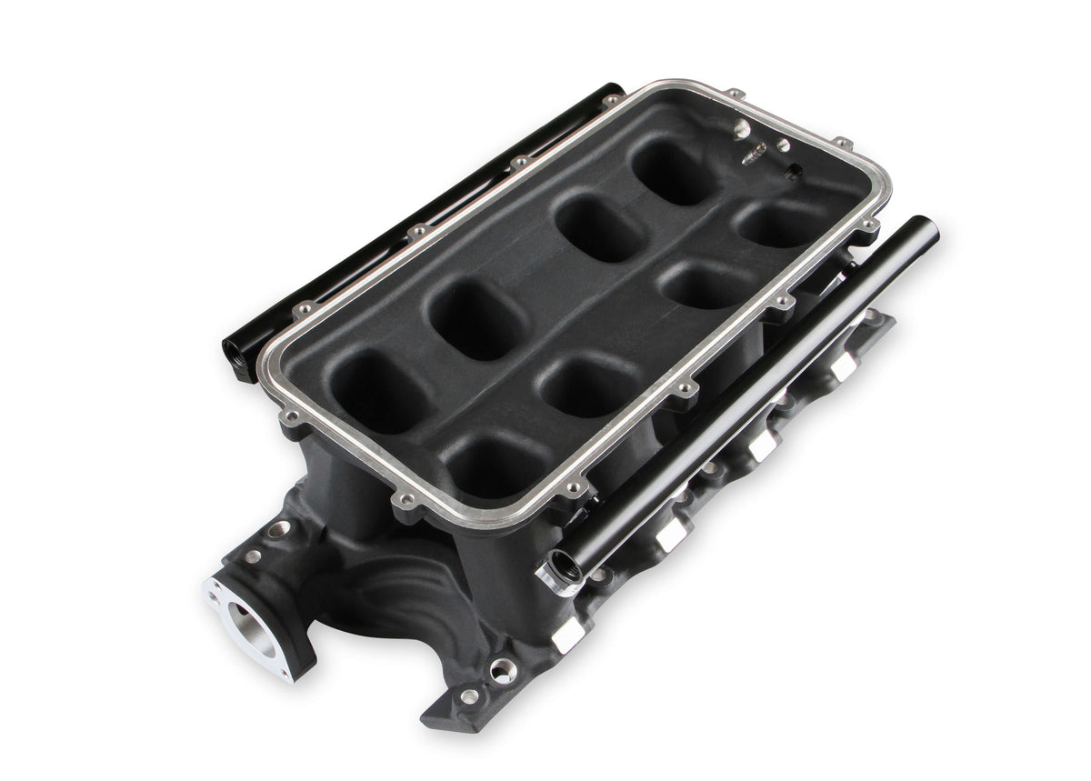 Holley EFI 8.2" SBF Ford Hi-Ram EFI Manifold with Side Mount Top-Black - 300-306BK
