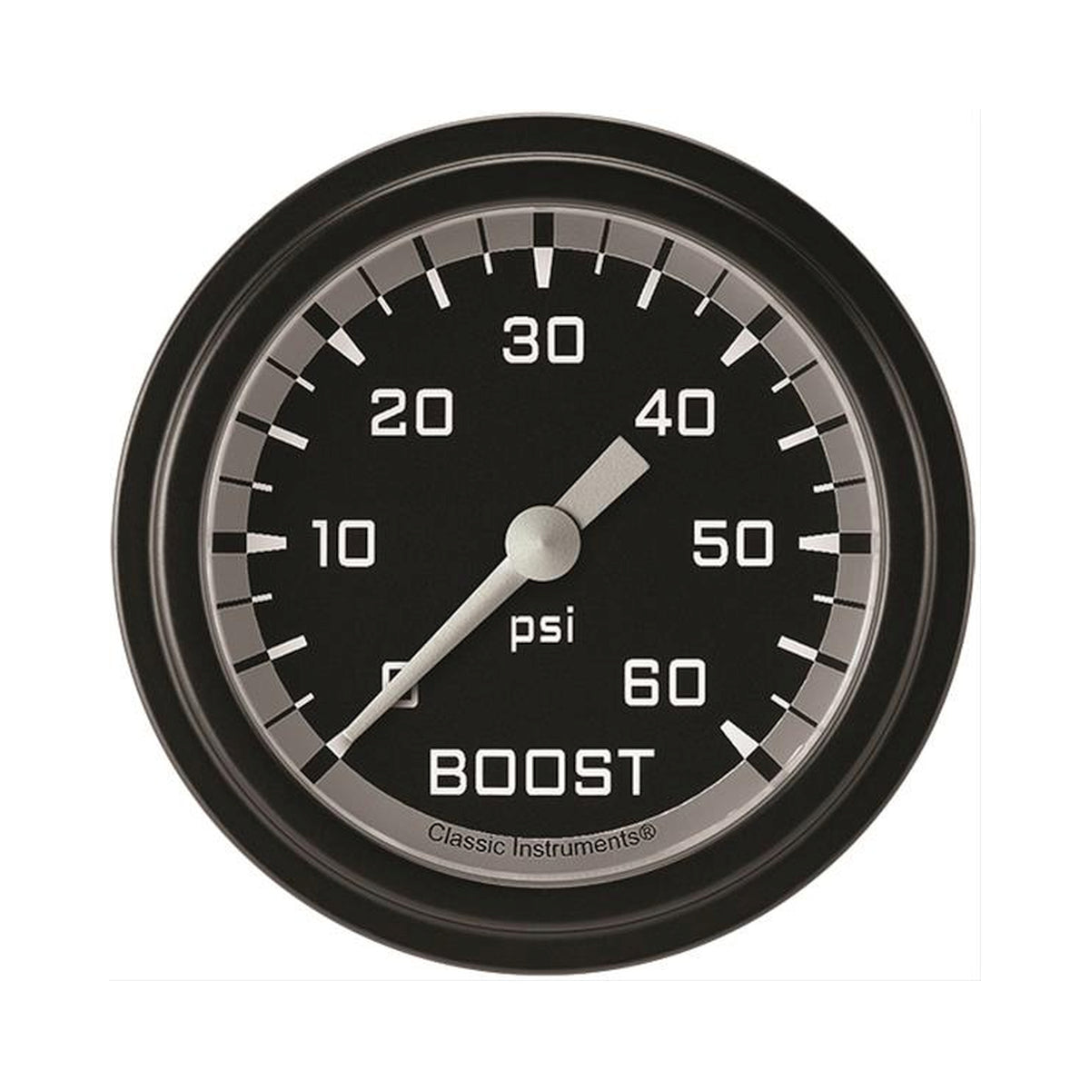 Classic Instruments Autocross Gray 2-5/8" Boost Gauge (60 PSI) - AX343GBLF
