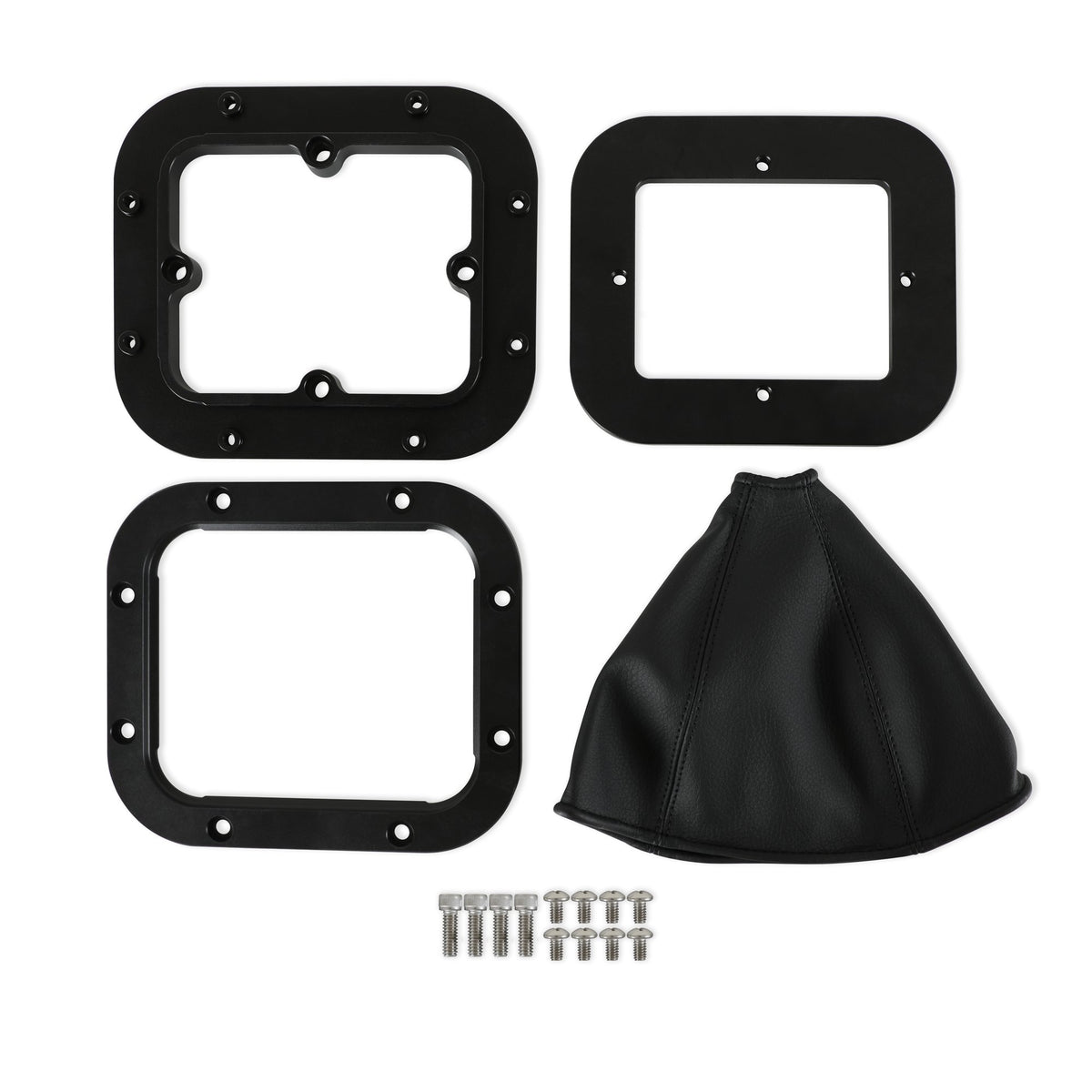 Hurst Billet Shifter Boot and Bezel - Rectangular - Black Finish - 115500HST