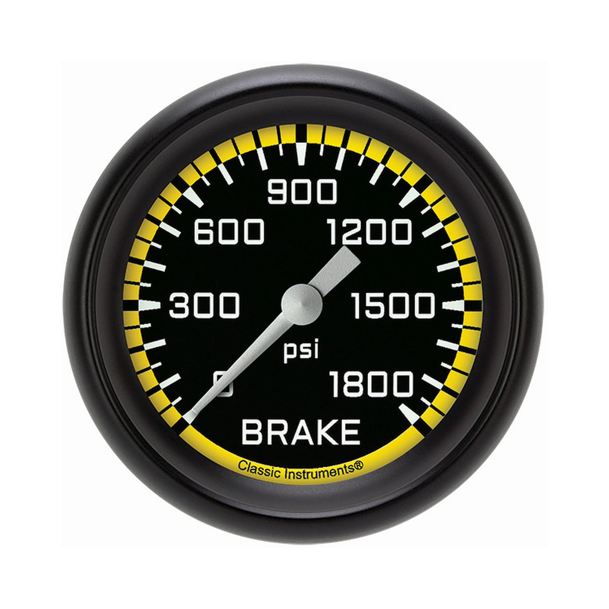 Classic Instruments Autocross Yellow 2-5/8" Brake Pressure Gauge - AX367YBPF