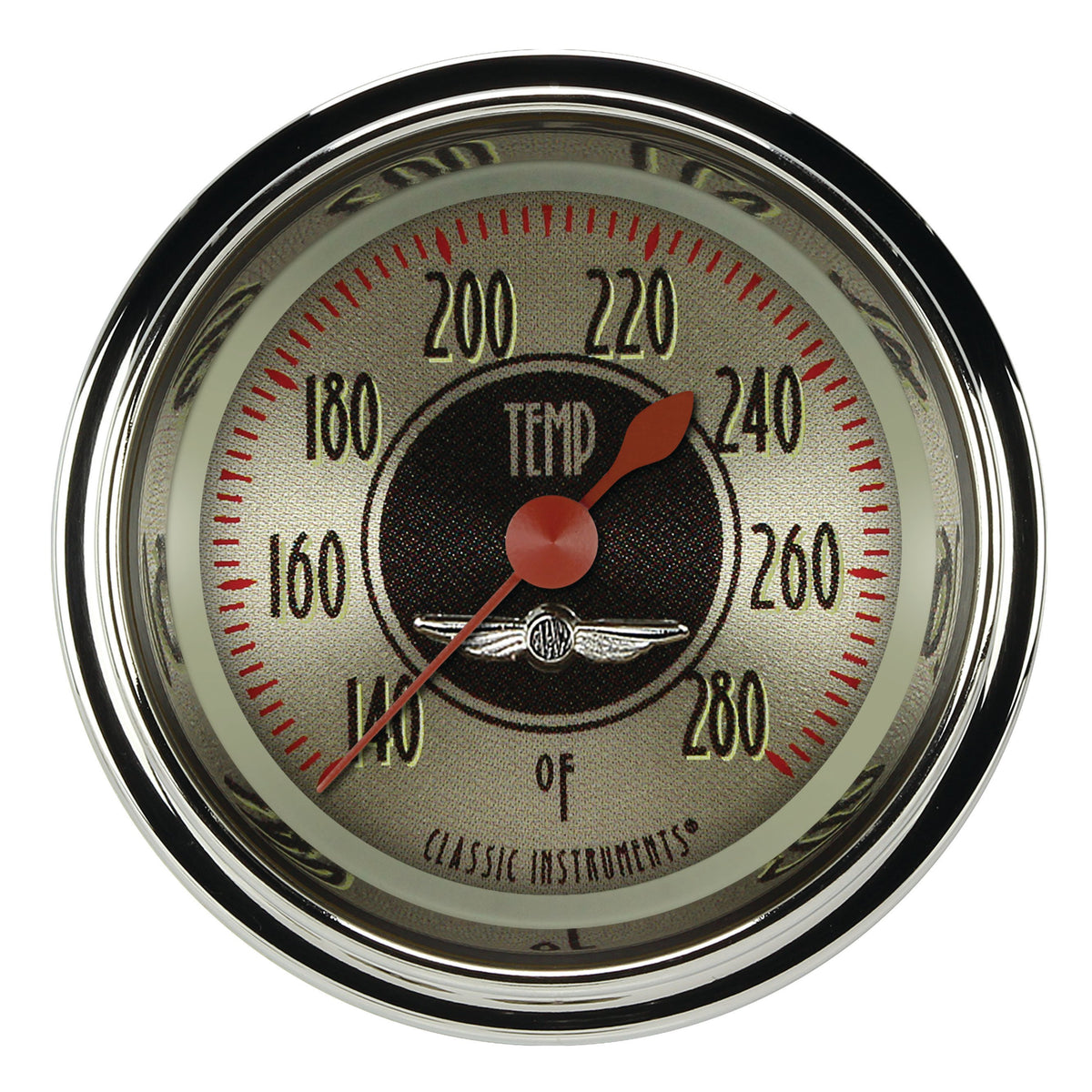 Classic Instruments All American Nickel 2-1/8" Full Sweep Water Temp Gauge - AN126SHC-06