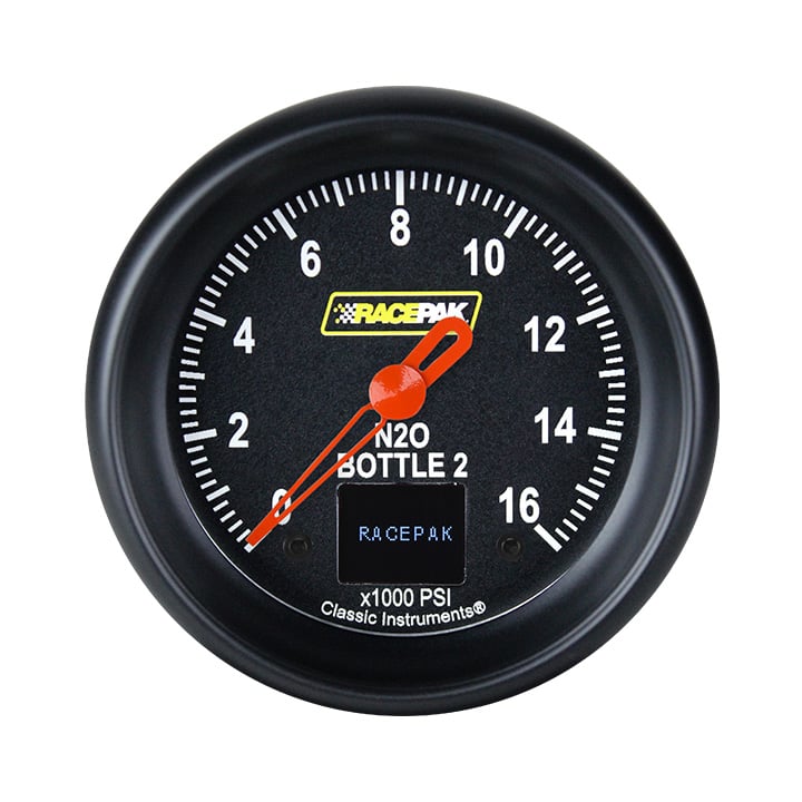 Classic Instruments Racepak 2-5/8" Nitrous Press Bottle 2 Black (1600 PSI) - 250-CI-369BB