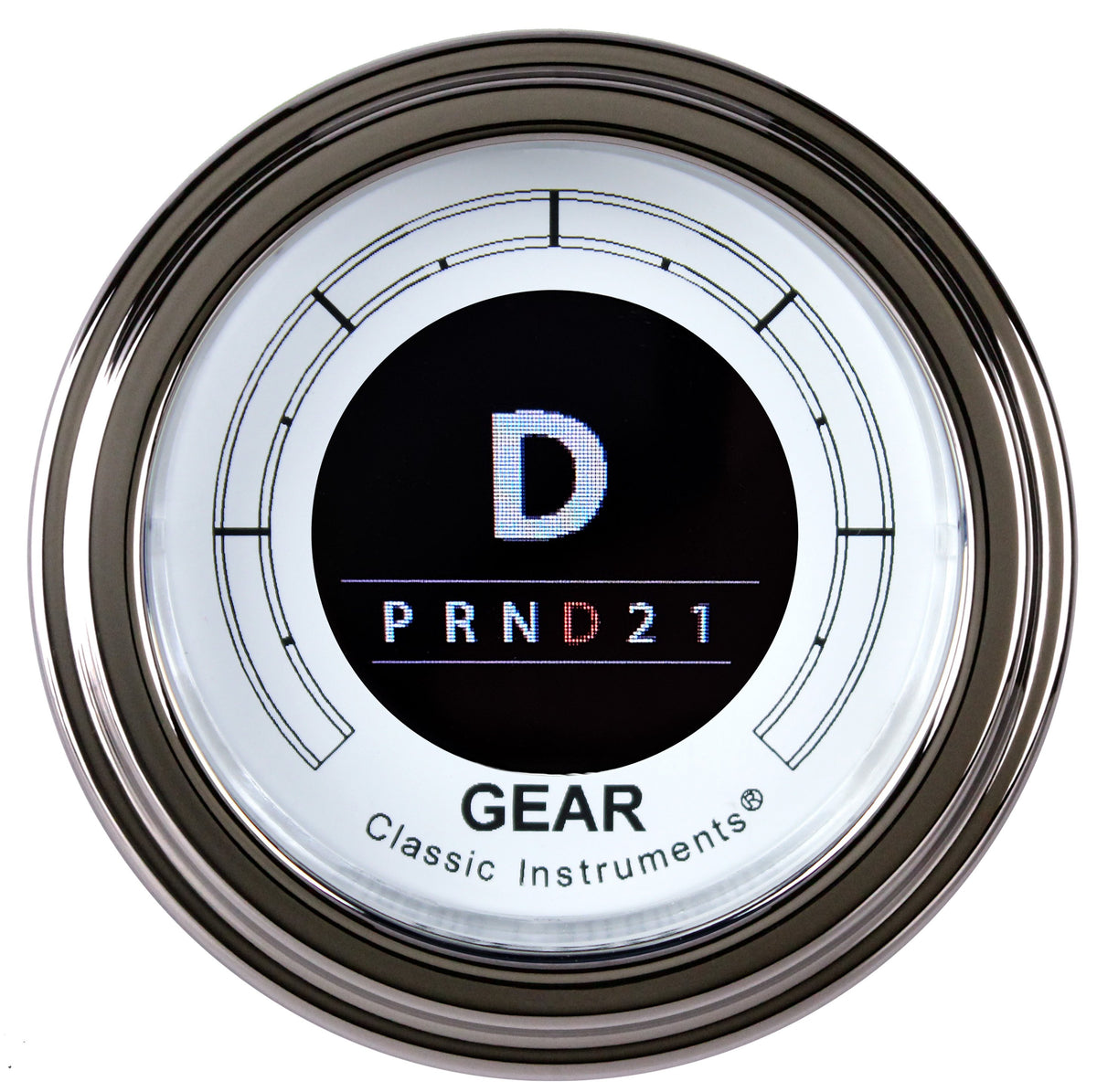 Classic Instruments Classic White 2-1/8" Digital Oled Gear Indicator - CW06DSLF