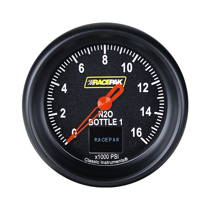 Classic Instruments Racepak 2-5/8" Nitrous Press Bottle 1 Black (1600 PSI) - 250-CI-368BB