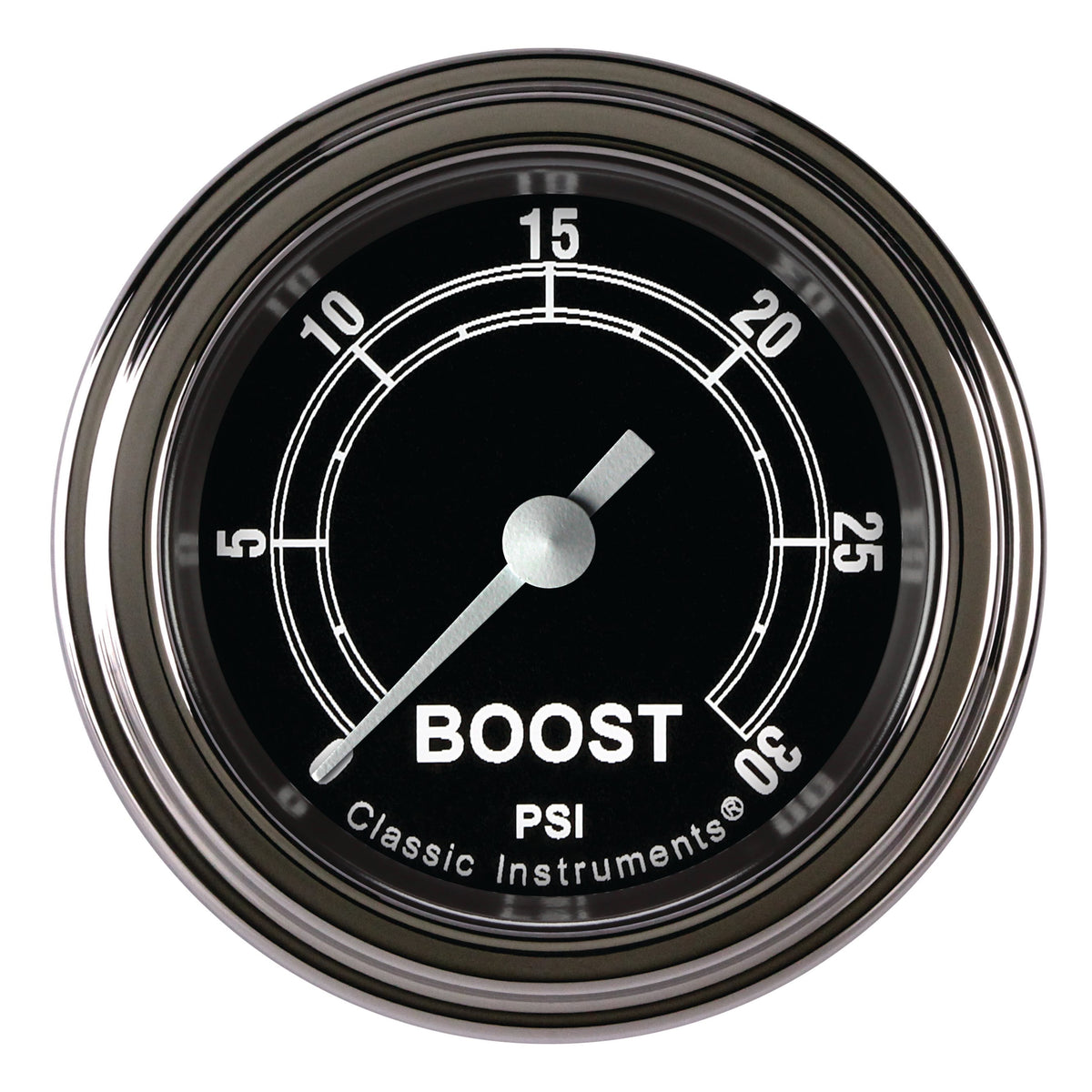Classic Instruments Traditional 2-1/8" Boost Gauge (30 PSI) - TR142SLF