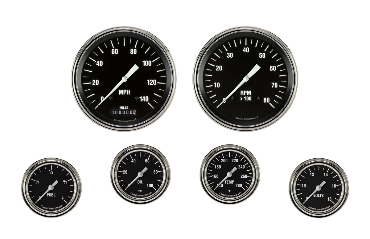 Classic Instruments Hot Rod Six Gauge Set - HR351SLF