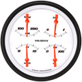 Classic Instruments Velocity White 5" Quad Gauge (240-33 Ohm) - VS75WBLC