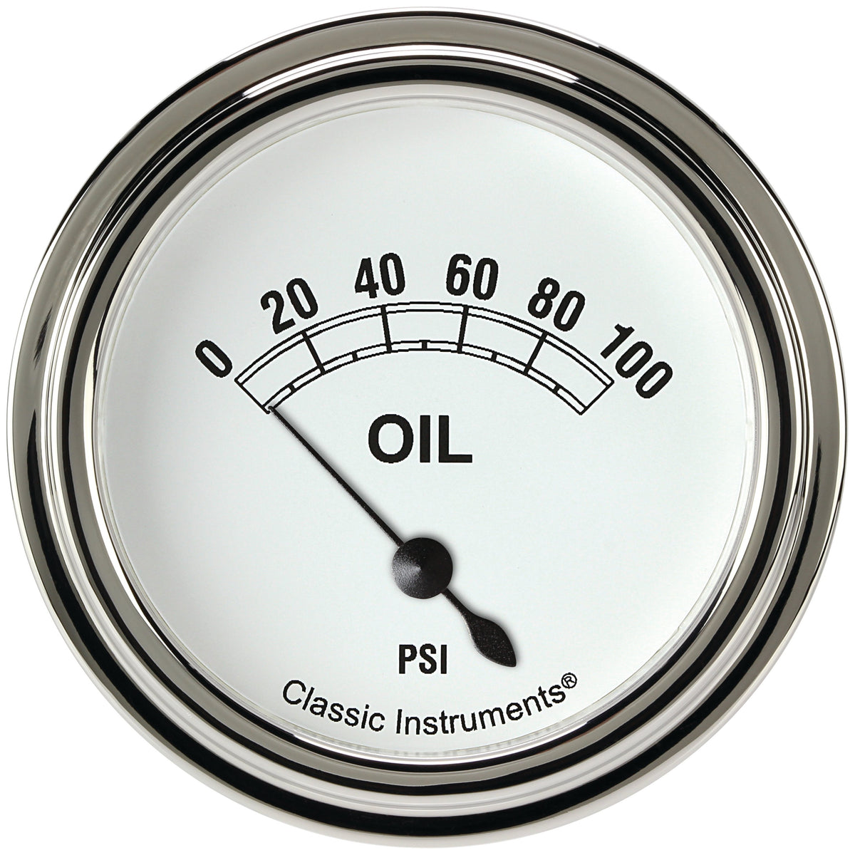 Classic Instruments Classic White 2-5/8" Oil Pressure Gauge - CW281SLF