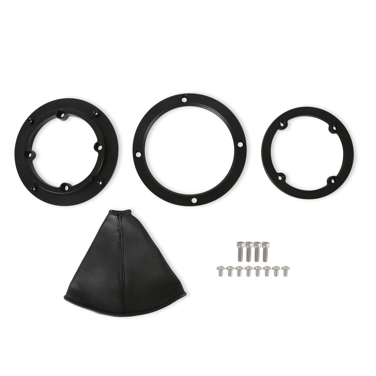 Hurst Billet Shifter Boot and Bezel - Round - Black Finish - 116500HST