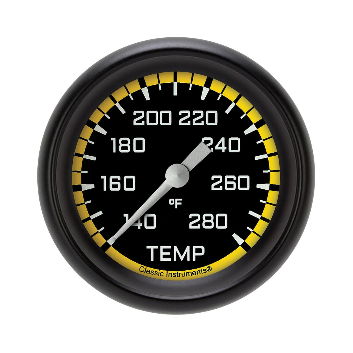 Classic Instruments AutoCross Yellow 2-5/8" Full Sweep Water Temp Gauge - AX326YBPF-04