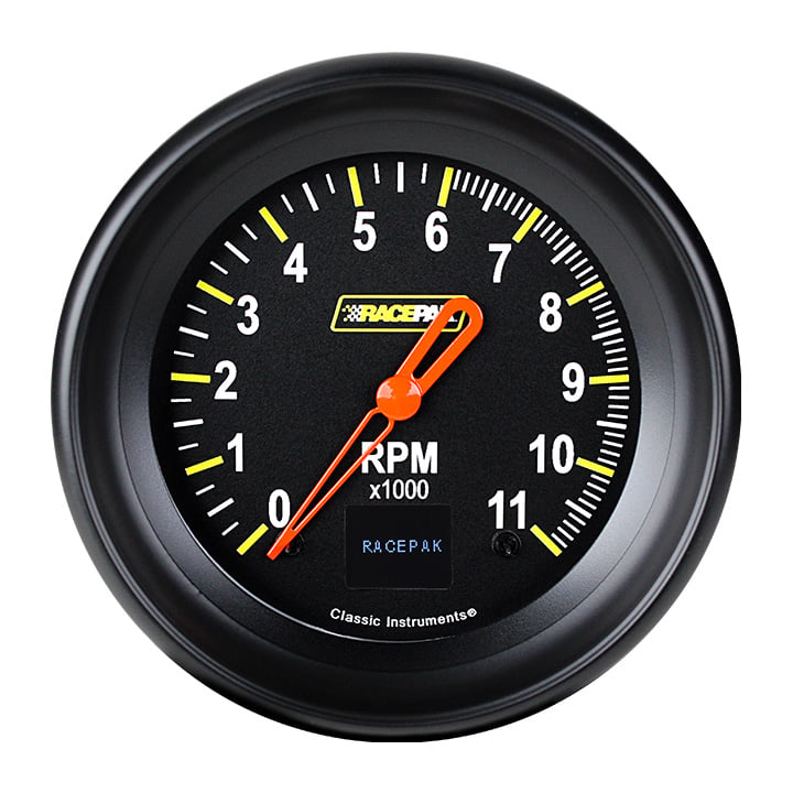 Classic Instruments Racepak 3-3/8" Tach Black - 250-CI-080BB