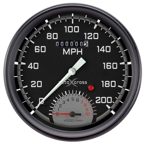 Classic Instruments Autocross Gray 5" Speedtachular Gauge - AX50GBPF
