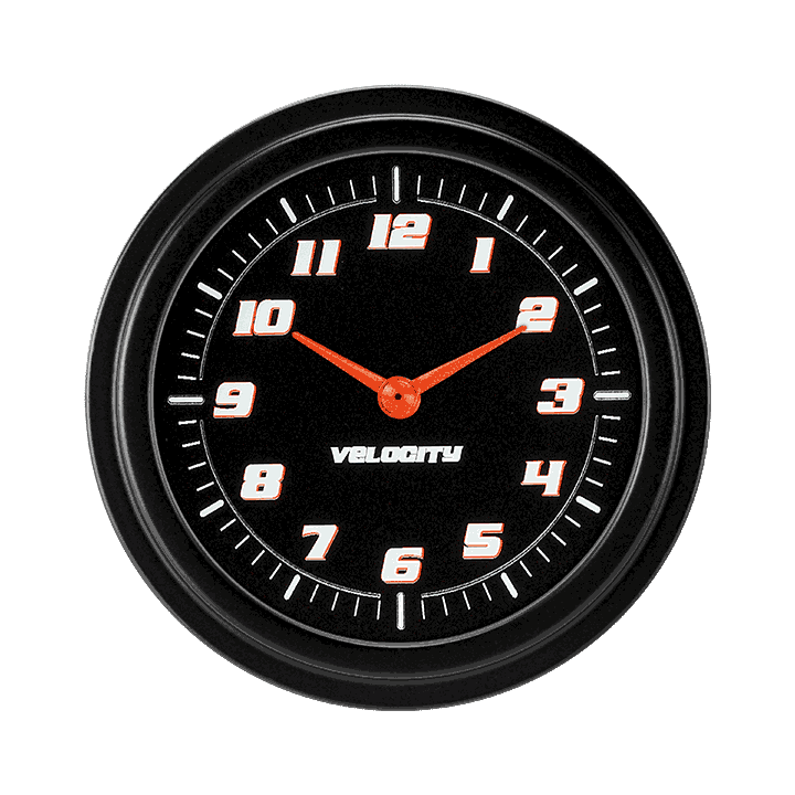 Classic Instruments Velocity Black 2-5/8" Clock - VS92BBLF