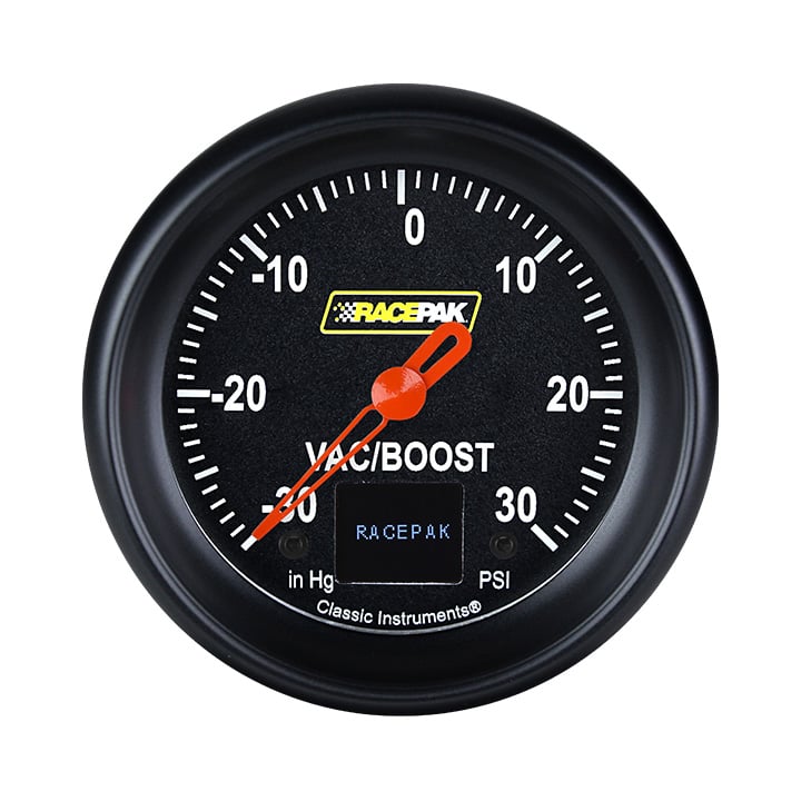 Classic Instruments Racepak 2-5/8" Boost/Vac Black - 250-CI-341BB