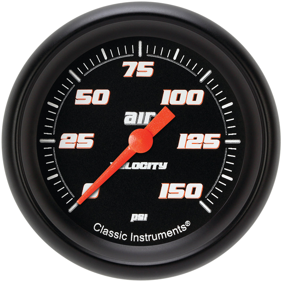 Classic Instruments Velocity Black 2-5/8" Air Pressure Gauge - VS318BBPF