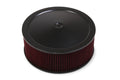 Holley 4500 Drop Base Air Cleaner Black w/6" Red Washable Gauze Filter - 120-4660