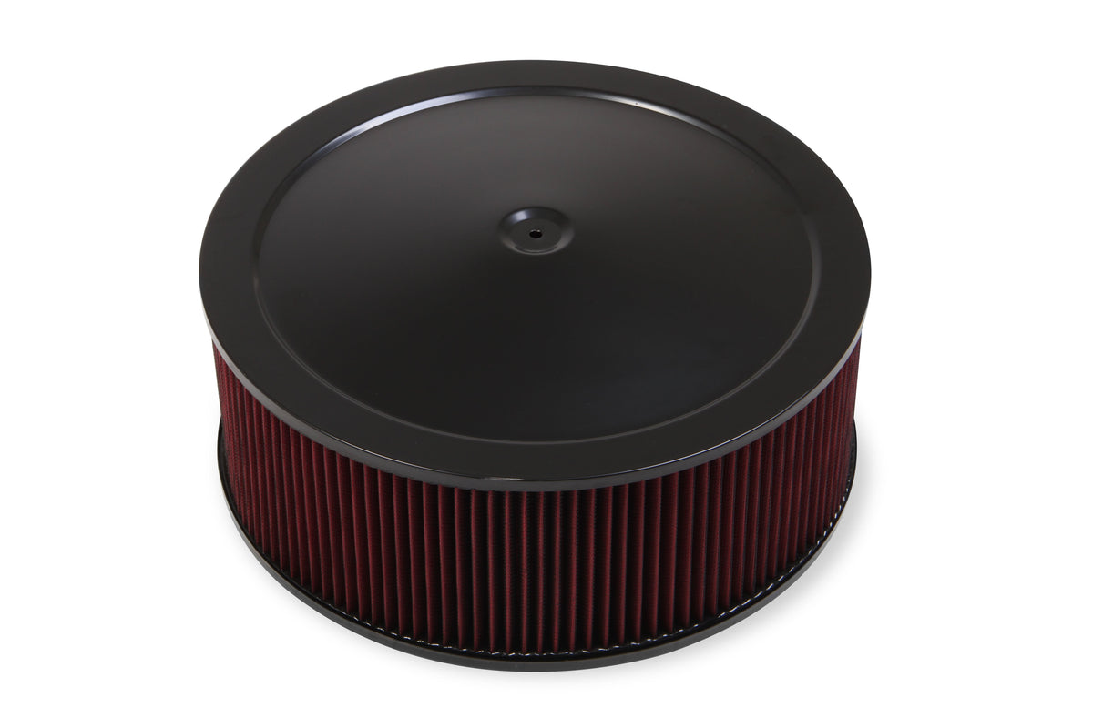 Holley 4500 Drop Base Air Cleaner Black w/6" Red Washable Gauze Filter - 120-4660