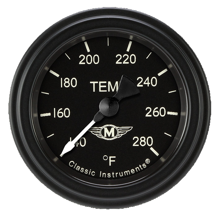 Classic Instruments Moal Bomber 2-1/8" Full Sweep Water Temperature Gauge - MA126BLF-02