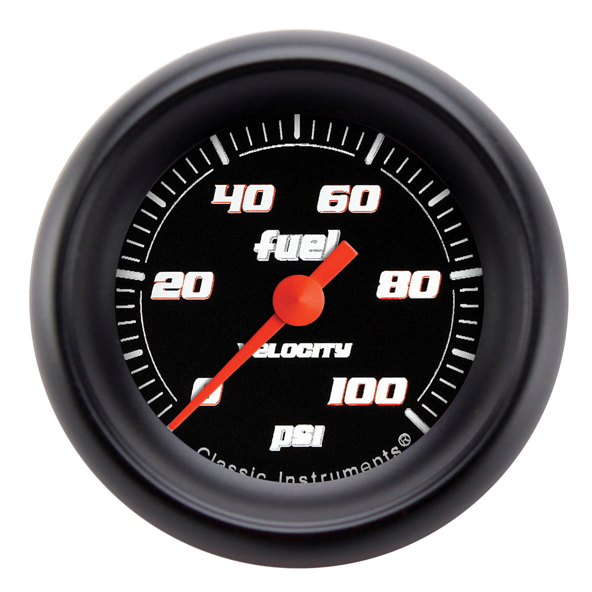 Classic Instruments Velocity Black 2-1/8" Fuel Pressure Electric Gauge (100 PSI) - VS146BBPF