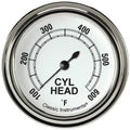 Classic Instruments Classic White 2-5/8" Cylinder Head Tempature Gauge - CW397SLF