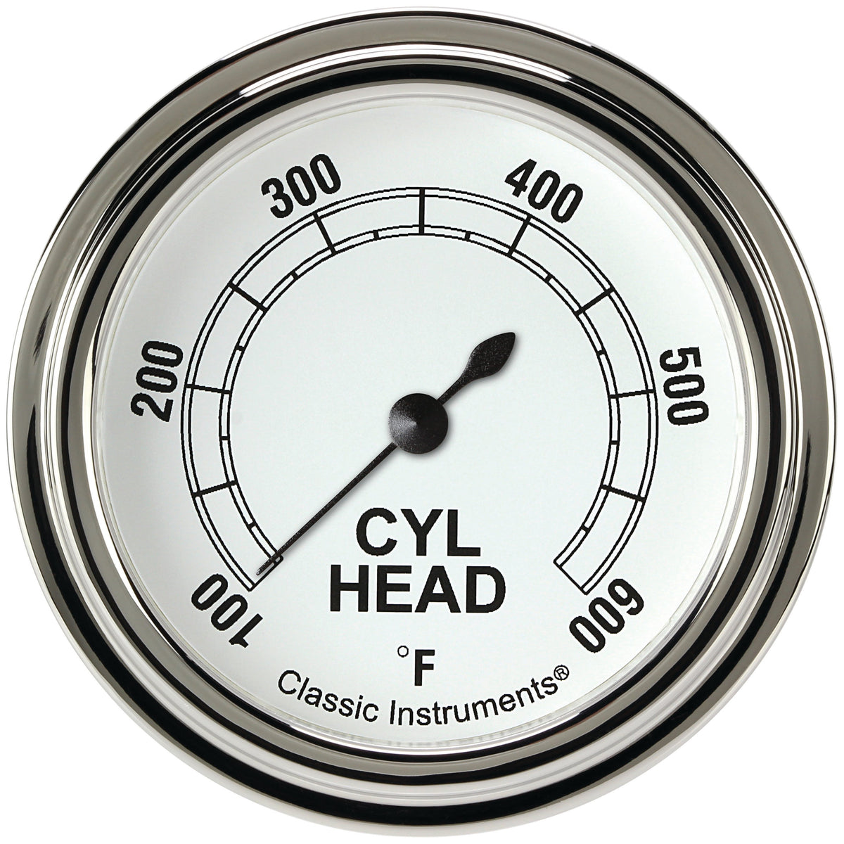 Classic Instruments Classic White 2-5/8" Cylinder Head Tempature Gauge - CW397SLF