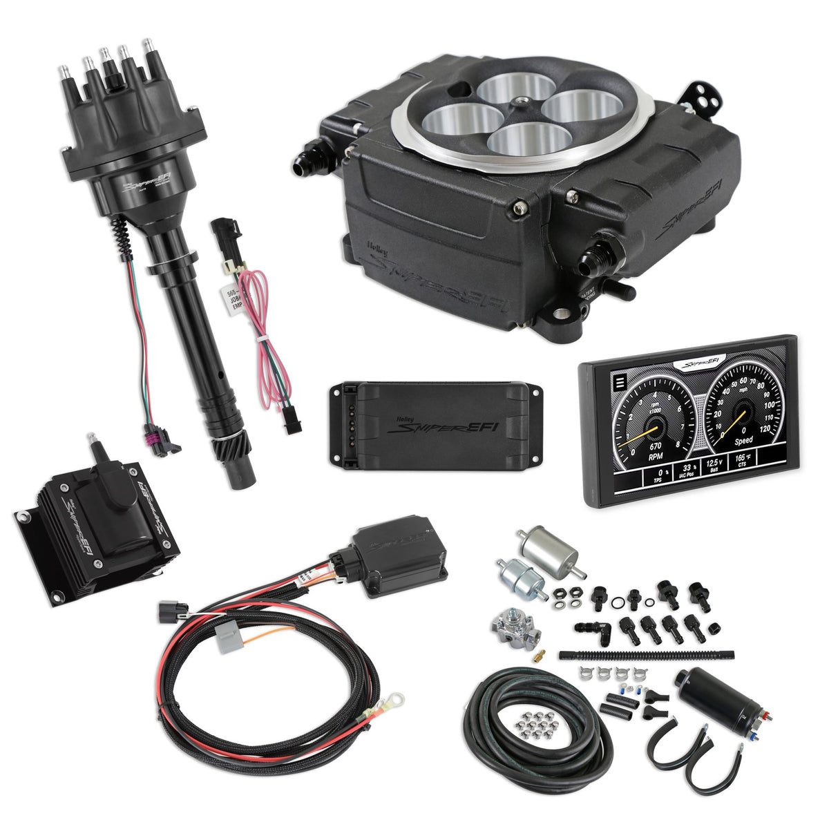Holley Sniper 2 EFI Bundle with HyperSpark Ignition System - 550-511-5PK-SBC