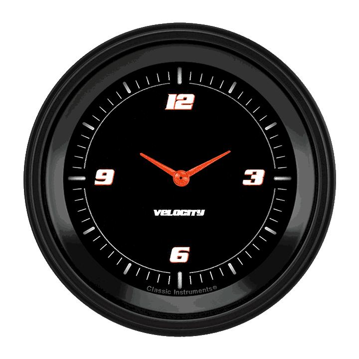 Classic Instruments Velocity Black 3-3/8" Clock - VS93BBLF